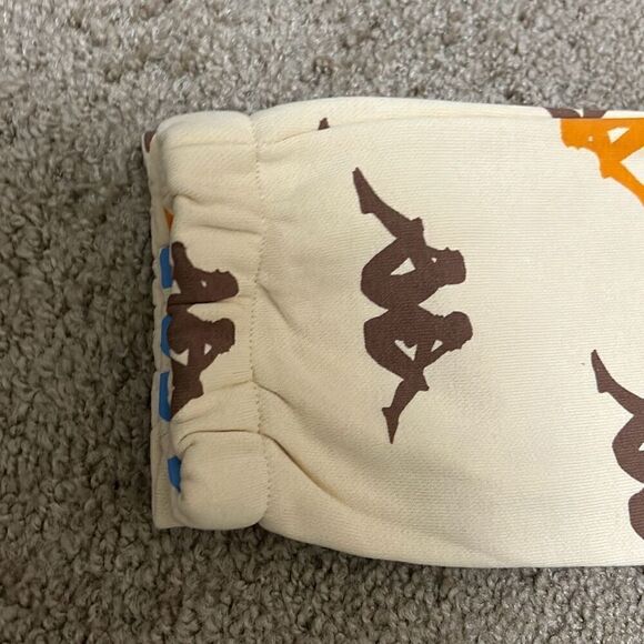 Kappa Size 6 Youth Sneek Man Multicolor Logo Joggers Sweatpants Beige Streetwear - Picture 6 of 12